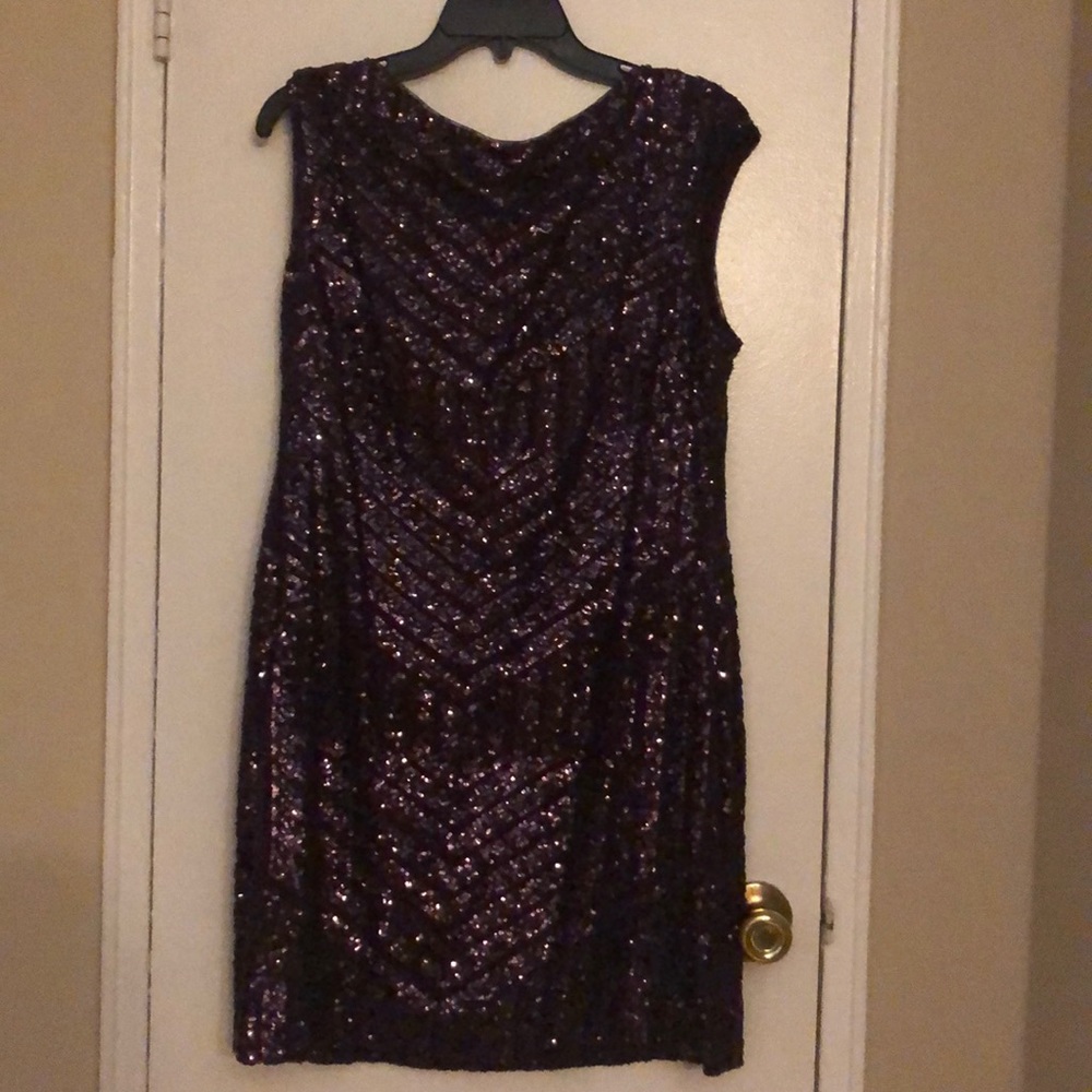 Ralph Lauren Evening Maroon Chevron Shift Dress